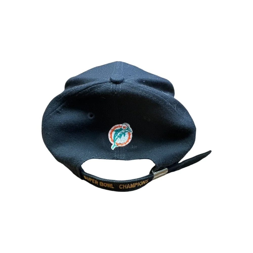 Vintage Miami Dolphins Strapback Back 2 Back Super Bowl Champs Cap 1973 1974 NFL